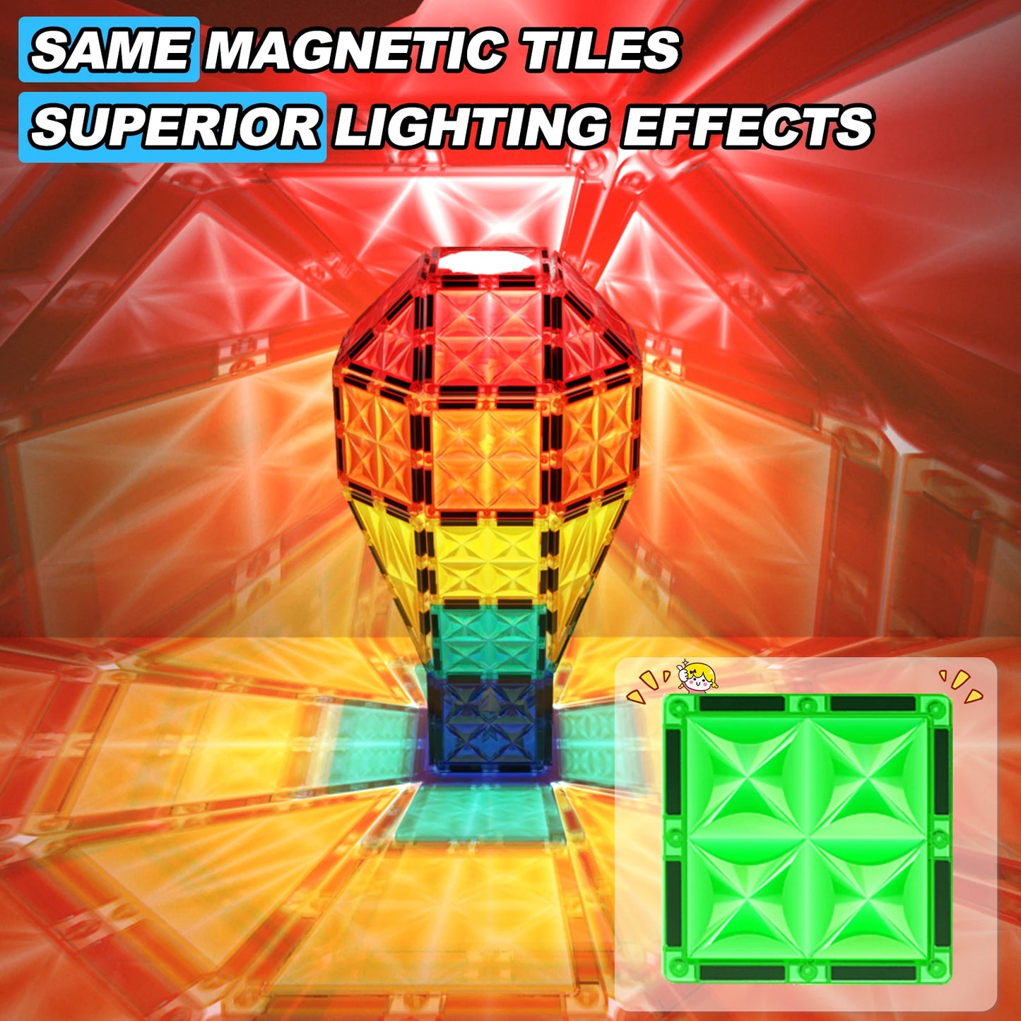 36pcs Magnetic Tile Toy, Ages 3+